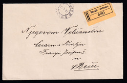 Austria, Croatia - Letter Sent By Registered Mail From Šibenik To Wien 14.01. 1915. Interesting Franking On The Back Of - Storia Postale