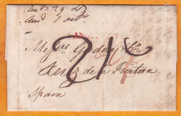 1824 - KGIV -  3 Page Letter With Text In English From London To Xerez Jerez De La Frontera, Andalucia, Espana, Spain - ...-1840 Precursori