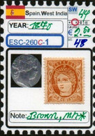 EUROPE:#SPAIN KINGDOM#SPANISH WEST INDIA# QUEEN ISABELLA II#CLASSIC#1850>(ESC-260C-1) (48) - Nuevos