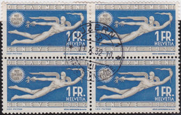 Suisse    .   Y&T     .   259  Bloc De 4  (2 Scans)    .      O   .     Oblitéré   .   /    .   Gebraucht - Used Stamps