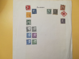 PAGINA PAGE ALBUM SVEZIA SVERIGE   ATTACCATI PAGE WITH STAMPS COLLEZIONI LOTTO LOTS - Collections