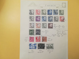 PAGINA PAGE ALBUM SVEZIA SVERIGE   ATTACCATI PAGE WITH STAMPS COLLEZIONI LOTTO LOTS - Collections