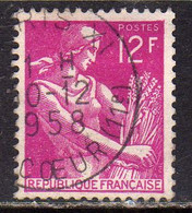 FRANCE FRANCIA 1957 1959 MIETITRICE MOISSONNEUSE 12fr OBLITERE' USED USATO - 1957-1959 Mietitrice