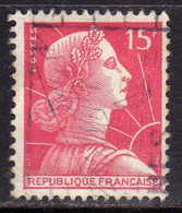 FRANCE FRANCIA 1955 1959 MARIANNE MARIANNA ALLA NEF 15f USATO USED OBLITERE' - 1959-1960 Marianna Alla Nef