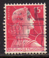 FRANCE FRANCIA 1955 1959 MARIANNE MARIANNA ALLA NEF 15f USATO USED OBLITERE' - 1959-1960 Marianne à La Nef