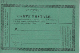 MARTINIQUE    ENTIER POSTAL/GANZSACHE/POSTAL STATIONARY  CARTE PRECURSEUR - Lettres & Documents