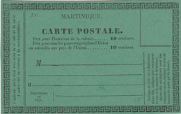 MARTINIQUE    ENTIER POSTAL/GANZSACHE/POSTAL STATIONARY  CARTE PRECURSEUR - Lettres & Documents