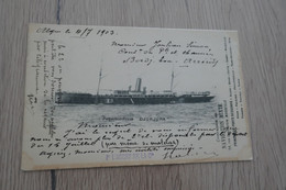 CPA Bateau Paquebot Compagnie Mixte Marseile Paquebot Poste Djujura Autographe De L'gent De La Cie - Commerce