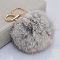 PORTACHIAVI POMPON GRIS  GREY  GRIGIO  MORBIDO ANTISTRESS KEY-RING B4 - Altri & Non Classificati