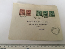 EGYPT - FRANCE - BARCALYS BANK PARIS -  FRONT COVER ONLY - 1950 - Usados