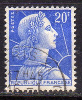 FRANCE FRANCIA 1955 1959 1957 MARIANNE MARIANNA ALLA NEF 20f USATO USED OBLITERE' - 1959-1960 Marianne (am Bug)