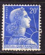 FRANCE FRANCIA 1955 1959 1957 MARIANNE MARIANNA ALLA NEF 20f USATO USED OBLITERE' - 1959-1960 Marianne à La Nef