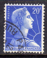 FRANCE FRANCIA 1955 1959 1957 MARIANNE MARIANNA ALLA NEF 20f USATO USED OBLITERE' - 1959-1960 Marianne (am Bug)