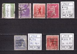 Berlin 1945/48 Aus Mi 1A - 5A + SBZ 202 + 196 Gestemp. (#D026) - Used