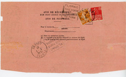 LOZERE AVIS DE RECEPTION 1932 FLORAC DAGUIN FLORAC VRAIE PORTE DES GORGES DU TARN - 1921-1960: Periodo Moderno