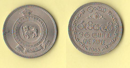 Ceylon Sri Lanka One Rupee 1963 Rupia - Sri Lanka