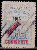 El Salvador, 1918, National Palace, Overprinted Bar And "Corriente", 6c, Used - El Salvador