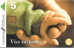 CARTE-PUCE-LETTONIE-5 LATI-02/2000-CALENDRIER 2000-TB E - Lettonie