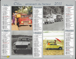 CALENDRIER 2015  AUTOS RENAULT  CITROEN PEUGEOT SIMCA Et AUSTIN MINI - Formato Grande : 2001-...