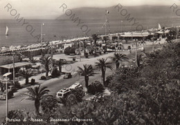 CARTOLINA  MARINA DI MASSA,TOSCANA,PANORAMA LUNGOMARE,SPIAGGIA,BARCHE A VELA,MARE,SOLE,BAGNI,VIAGGIATA 1963 - Massa