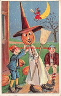 325415-Halloween, Julius Bien No 9801, Boys Pranking With JOL Head Ghost Costume - Halloween