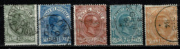 Italia 1884-86 Yv 1/5 Obl / Used / Gebr Cat. Yv € 205,00 - Paquetes Postales