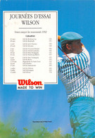 Sport:   Golf           Journée D'essai Wilson 1992  ..     (voir Scan) - Golf