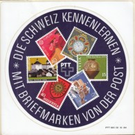 SCHWEIZ  PTT Aufkleber: Die Schweiz Kennenlernen Mit Briefmarken Von Der Post, 1984 - Otros & Sin Clasificación