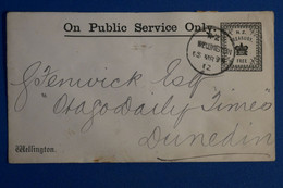 S19 NEW ZEALAND BELLE LETTRE RARE 1891 WELLINGTON  POUR DUNEDIN + AFFRANCHISSEMENT INTERESSANT - Cartas & Documentos