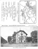 88 Vosges - GERARDMER - Hôtel Des Bains - Léonard Propriétaire - Publicité  - Boulevard Du Lac - Hydrothérapie - Publicités