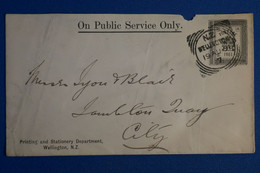 S19 NEW ZEALAND BELLE LETTRE RARE 1891 WELLINGTON POUR CITY + AFFRANCHISSEMENT PLAISANT - Cartas & Documentos