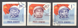 Rumania, 1964,Vostok,Yvert Tellier: 203,207,208 Sin Dentar,preobliterado, Con Goma - Zonder Classificatie