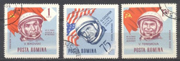 Rumania, 1964,Vostok,Yvert Tellier: 196,197,198, ,preobliterado, Con Goma - Zonder Classificatie