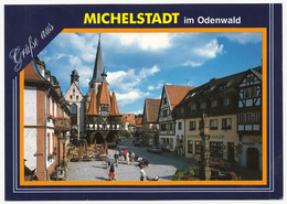 Michelstadt Im Odenwald - Marktbrunnen Und Rathaus - 1993 - Michelstadt