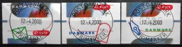 Denmark  2000  ATM   MiNr.11-13  (O)   ( Lot  Ks 1083) - Machines à Affranchir (EMA)