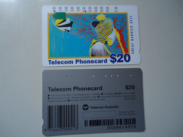 AUSTRALIA  USED    CARDS FISH   FISHES $20 - Pesci