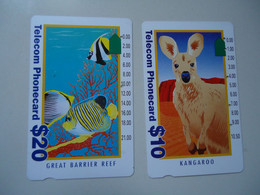 AUSTRALIA  USED    CARDS FISH   FISHES $20  KANGAROO - Poissons