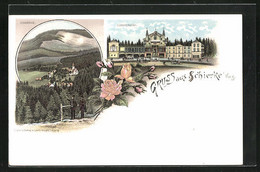 Lithographie Schierke / Harz, Hotel Fürstenhöh, Gesamtansicht - Schierke