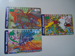 AUSTRALIA USED   CARDS 3  ANIMALS  INSECTS - Sonstige & Ohne Zuordnung