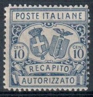 REGNO 1928 RECAPITO AUTORIZZATO DENT. 11 SASSONE N. 1 ** MNH - Pneumatische Post