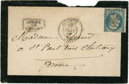 1867 Napoleon N°22 Piquage Réduit Format Carré Sur Lsc De Avignon Vers Saint Paul Trois Chateaux - 1849-1876: Classic Period