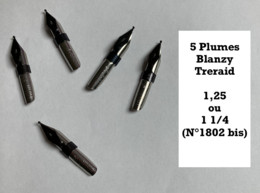 9 Plumes Blanzy-Treraid (5 N°1,25-1 1/4 —— 1 N°1 —- 3 N°1,5) & 1 Minerva N°8 (n'ont Jamais été Utilisées) - Plumes