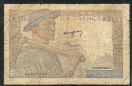 10f Mineur 10/3/49 - 10 F 1941-1949 ''Mineur''