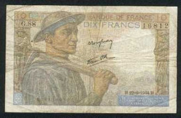 10f Mineur 22/6/44 (4) - 10 F 1941-1949 ''Mineur''