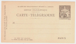 PARIS Carte Telégramme Entier Pneumatique Chaplain 30c Noir Storch B7 Yv 2511 - Pneumatische Post