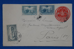 C TURQUIE EMPIRE OTTOMAN BELLE LETTRE RARE 1922 ISTAMBUL A PARIS  1ER FRANCE+ AFFRANCHISSEMENT INTERESSANT - Storia Postale