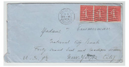 FRANCE --lettre De PARIS Pour NEW-YORK -- Lac -- Tà D " PARIS R.P. ETRANGER -29 XI 1926" --Pas De Marque à L'arrivée. - 1903-60 Säerin, Untergrund Schraffiert