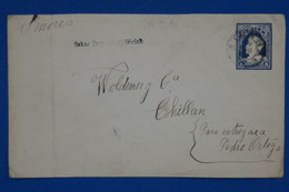 S21 CHILE BELLE LETTRE ASSEZ RARE 1902 PETIT BUREAU CHILLAN VIA VALPARAISO   +AFFRANCHISSEMENT INTERESSANT - Chile