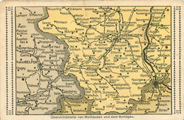 120521 - CARTE FM - FELDPOSTKARTE Guerre 1914 18 WW1 - Ubersichtskarte Von Mülhausen Und Dem Sundgau ALLEMAGNE - Militärische Franchisemarken