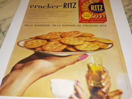 ANCIENNE  PUBLICITE  CRACKER RITZ DE NABISCO 1962 - Posters